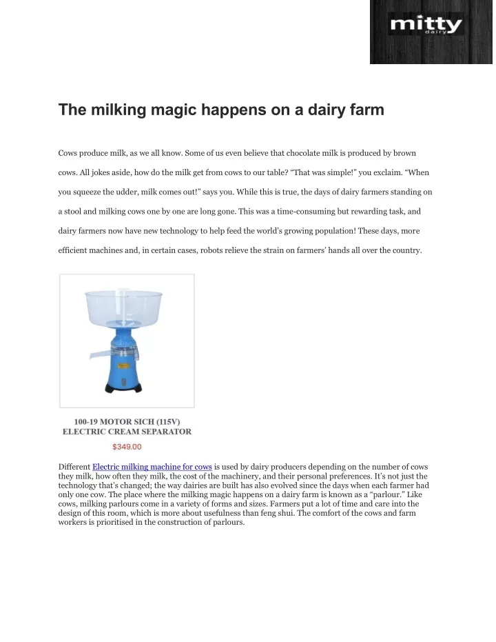 PPT - The milking magic happens on a dairy farm PowerPoint Presentation - ID:11823548
