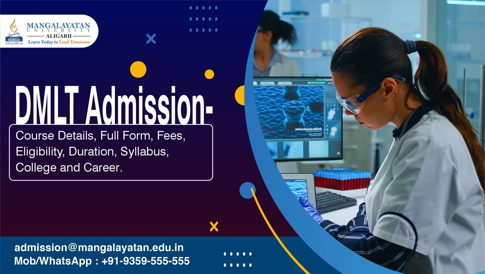 DMLT Admission- Course Details, Full Form, Fees, Eligibility, Duration, Syllabus, College and Career