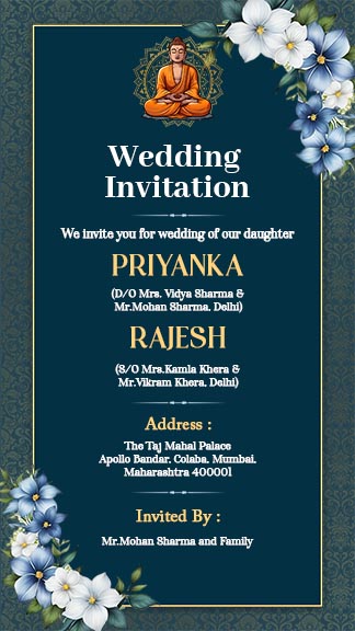 Buddhist Wedding Invitation Card For Free