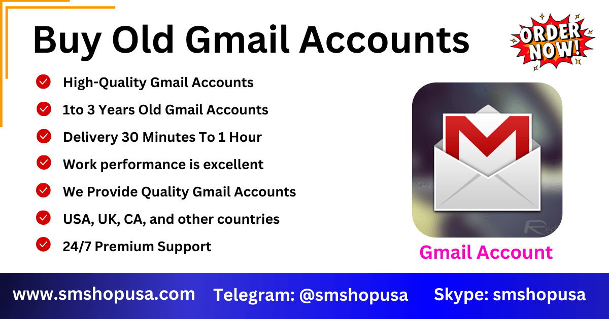 Buy Old Gmail Accounts (100% Bulk, PVA & Verified)